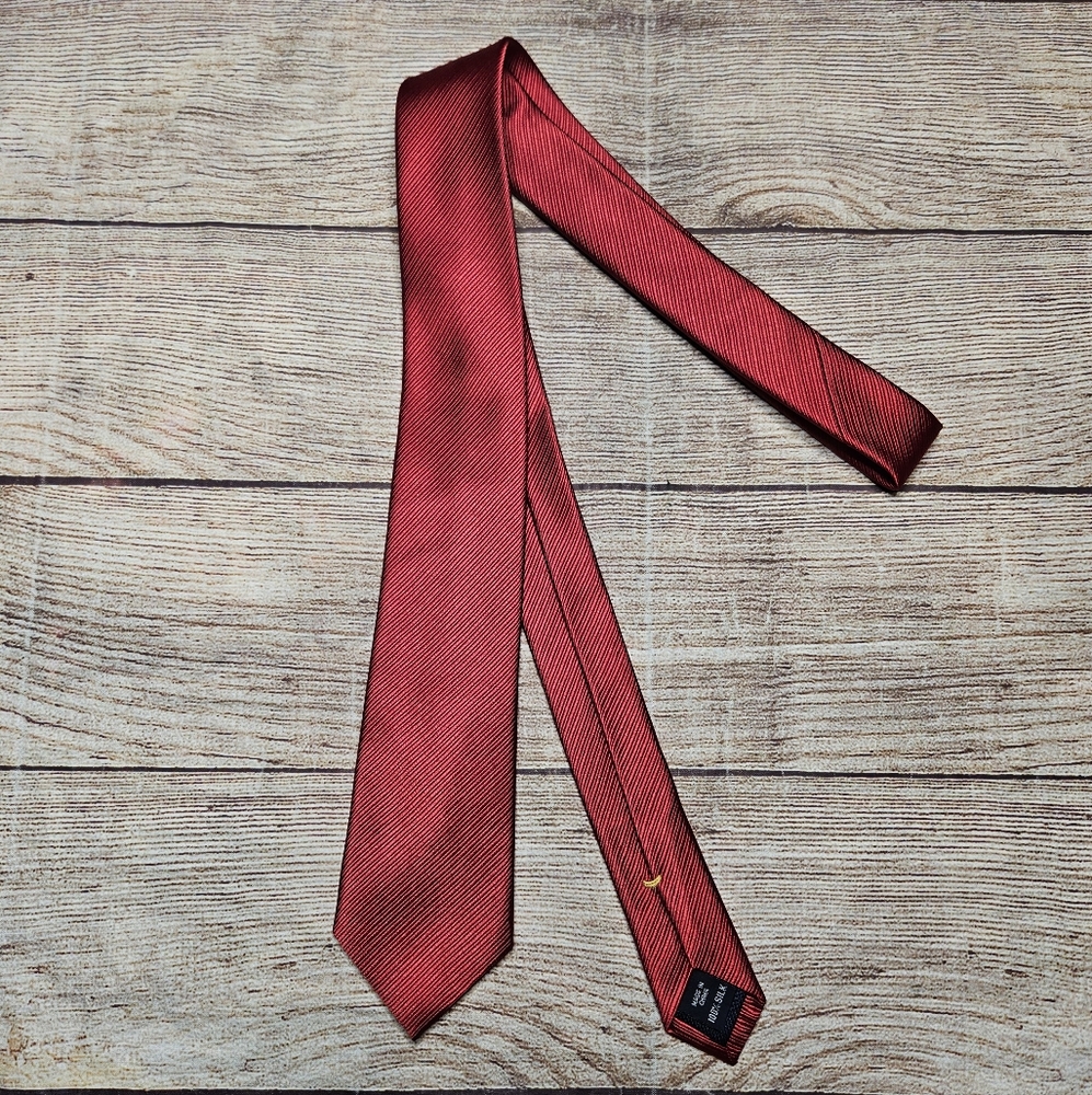 Nautica Red 100% Silk Neck Tie